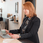 woman working in coffee shop